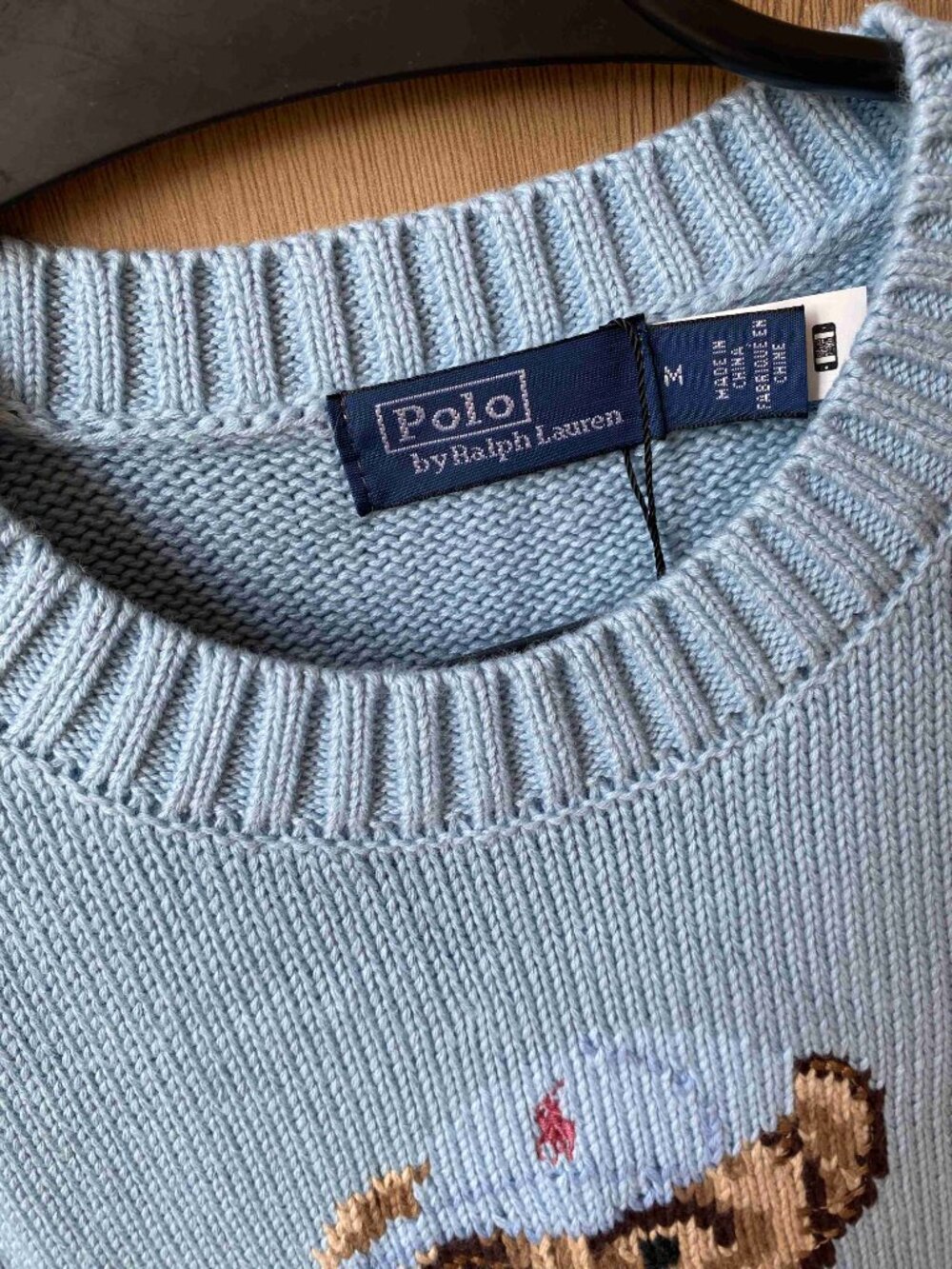 Polo Ralph Lauren Light Blue Preppy Polo Bear Intarsia Crewneck Knit Sweater - Picture 3 of 7